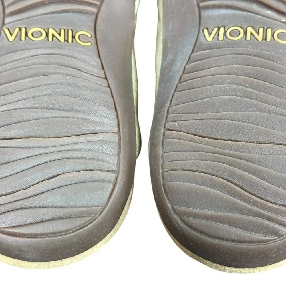 Vionic Pippa Gold Knot Thong Sandals Slide Slip On Casual Flats Shoes Leather 7 - Picture 14 of 16